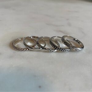 Silpada 925 Sterling Silver 5 Stackable Rings Size 7
